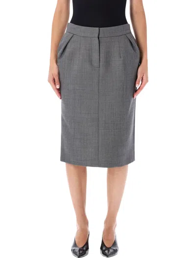 Magda Burtym 100% Wool Skirt In Grigio