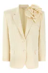 Magda Butrym Ivory Viscose Blend Blazer In Gold
