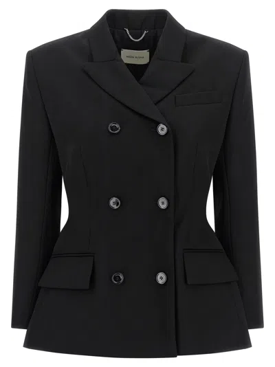 Magda Butrym Double-breasted Wool Blazer In Black