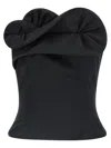 Magda Butrym Ruffled Wool And Silk Bustier Top In Black