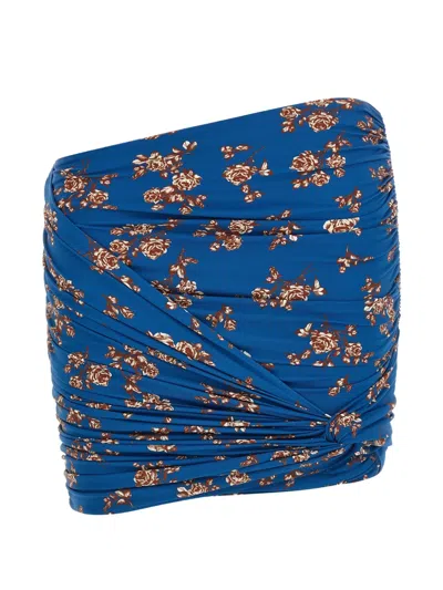 Magda Butrym 01 Floral Swim Skirt In Blue