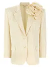 Magda Butrym Ivory Viscose Blend Blazer In Neutral