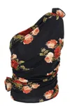 Magda Butrym Draped Printed Jersey One Shoulder Top