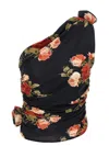 Magda Butrym Draped Printed Jersey One Shoulder Top In Multicolor
