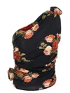 Magda Butrym Draped Printed Jersey One Shoulder Top