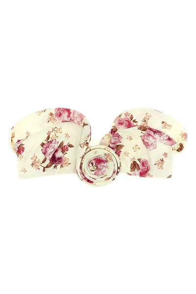 Magda Butrym Floral-print Bikini Top In Brown