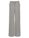 Magda Butrym Satin Straight Leg Pants With Central Crease In Gray