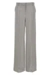 Magda Butrym Satin Straight Leg Pants With Central Crease In Gray