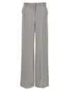 Magda Butrym Satin Straight Leg Pants With Central Crease In Gray