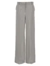 Magda Butrym Satin Straight Leg Pants With Central Crease In Gray