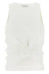 Magda Butrym White Stretch Cotton Tank Top In White