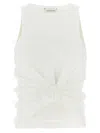 Magda Butrym White Stretch Cotton Tank Top In White
