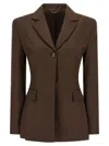 Magda Butrym Single-breasted Blazer In Brown