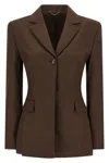 Magda Butrym Single-breasted Blazer In Brown