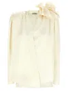 Magda Butrym Silk Blouse With V-neck In Neutral