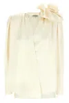 Magda Butrym Silk Blouse With V-neck In Neutral
