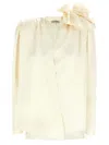 Magda Butrym Silk Blouse With V-neck In Neutral