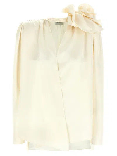 Magda Butrym Silk Blouse With V-neck In Neutral