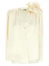Magda Butrym Silk Blouse With V-neck In Neutral