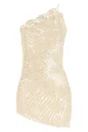 Magda Butrym Mini Crochet Lace Dress With Asymmetric Hem