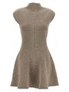 Magda Butrym Marled Knit Skater Dress In Beige In Brown