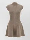 Magda Butrym Marled Knit Skater Dress In Beige