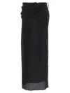 Magda Butrym 03' Long Skirt With Maxi Side Split In Black