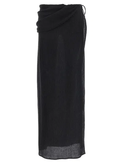 Magda Butrym 03' Long Skirt With Maxi Side Split In Black