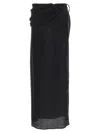 Magda Butrym 03' Long Skirt With Maxi Side Split In Black