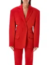 Magda Butrym Double-breasted Hourglass Blazer In Red