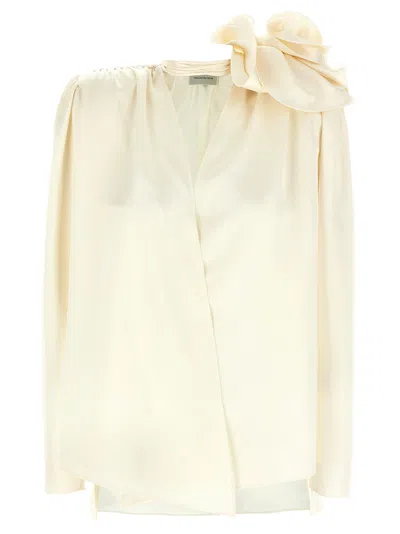Magda Butrym Silk Blouse With V-neck In Neutral