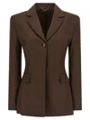 Magda Butrym Single-breasted Blazer In Brown