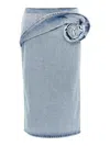 Magda Butrym '03' High Waist Midi Wrap Skirt With Floral Embellishment