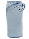 Magda Butrym '03' High Waist Midi Wrap Skirt With Floral Embellishment