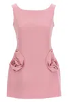 Magda Butrym Stretch-wool Rosette Mini Dress In Pink