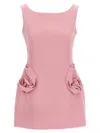 Magda Butrym Stretch-wool Rosette Mini Dress In Pink
