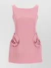 Magda Butrym Floral Appliqued Wool Mini Dress