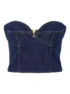 Magda Butrym Cropped Cotton Denim Corset Top