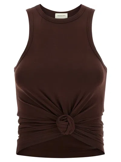 Magda Butrym Cotton-stretch Tank Top In Brown