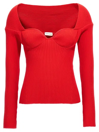 Magda Butrym '06' Knitwear Sweater Off-the-shoulder Design In Red