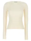 Magda Butrym Ribbed Viscose Blend Sweater In Neutral