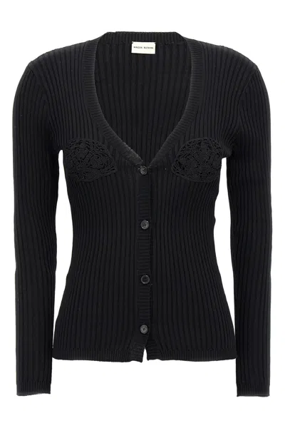 Magda Butrym '08' Crochet Knit Cardigan In Black