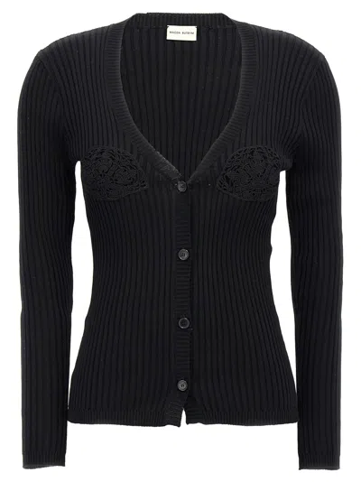Magda Butrym '08' Crochet Knit Cardigan In Black