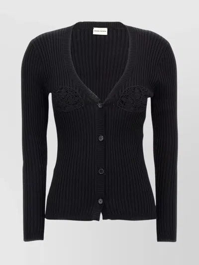 Magda Butrym '08' Crochet Knit Cardigan In Black