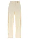 Magda Butrym Pleated Trousers With Belt Loops And Back Pocket In White