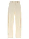 Magda Butrym Pleated Trousers With Belt Loops And Back Pocket In White