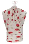 Magda Butrym Mini Draped Dress With All-over Rose Print
