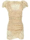 Magda Butrym '09' Polka Dot Dress With Puff Sleeves In Nude