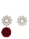 Magda Butrym Crystal Drop Floral Pearl Stud Earrings In Metallic