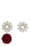 Magda Butrym Crystal Drop Floral Pearl Stud Earrings In Multi